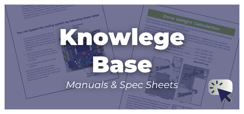 Knowledge Base, manuals and spec sheets
