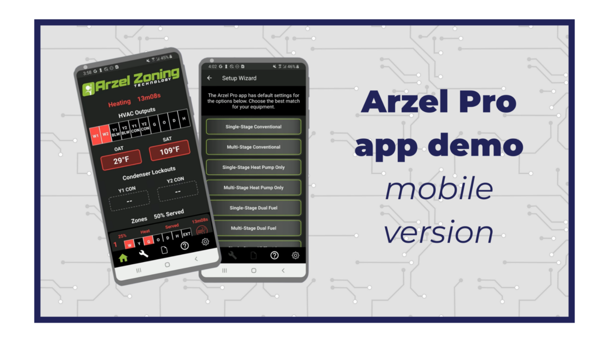 Arzel Pro app demo - mobile version